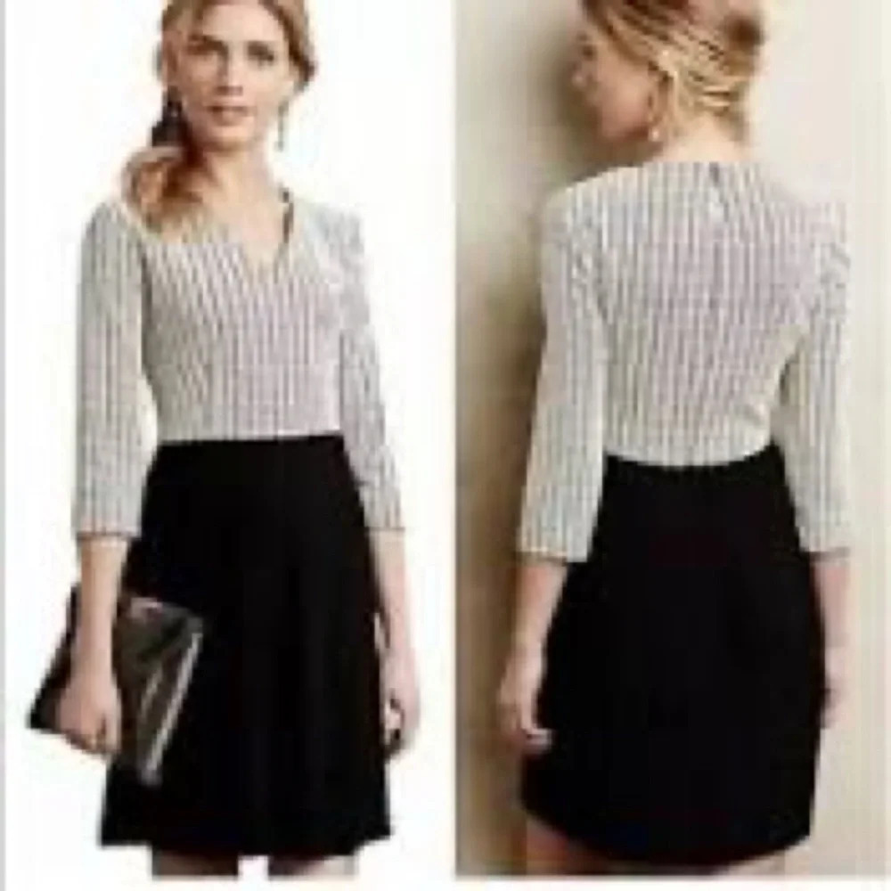 Ganni for Anthropologie Jaquard Jersey Cross Knit Dress - Size XXSP
